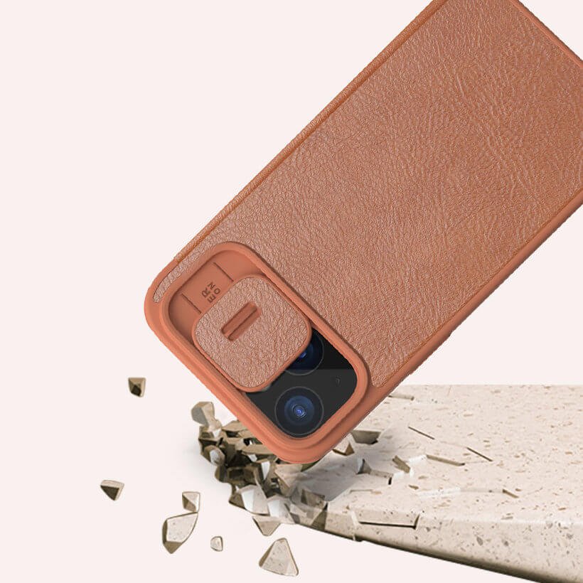 Nillkin iPhone 15 Pro Qin Pro Leather Θήκη Βιβλίο με Κάλυμμα για την Κάμερα - Brown