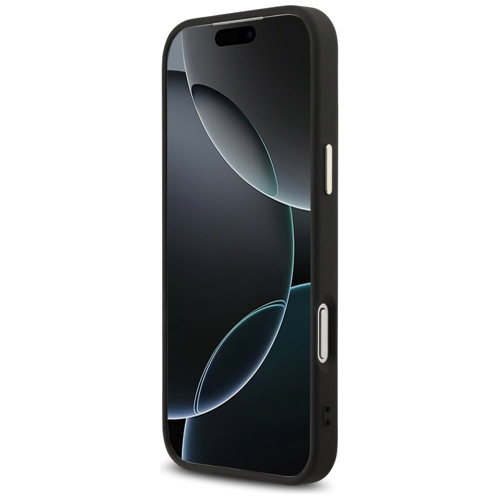 Guess iPhone 17 Pro Max - 4G Big 4G Classic Logo - Σκληρή Θήκη με Πλαίσιο Σιλικόνης και Επένδυση από Οικολογικό Δέρμα - Black / Gold - GUHCP17X4GMGCGR