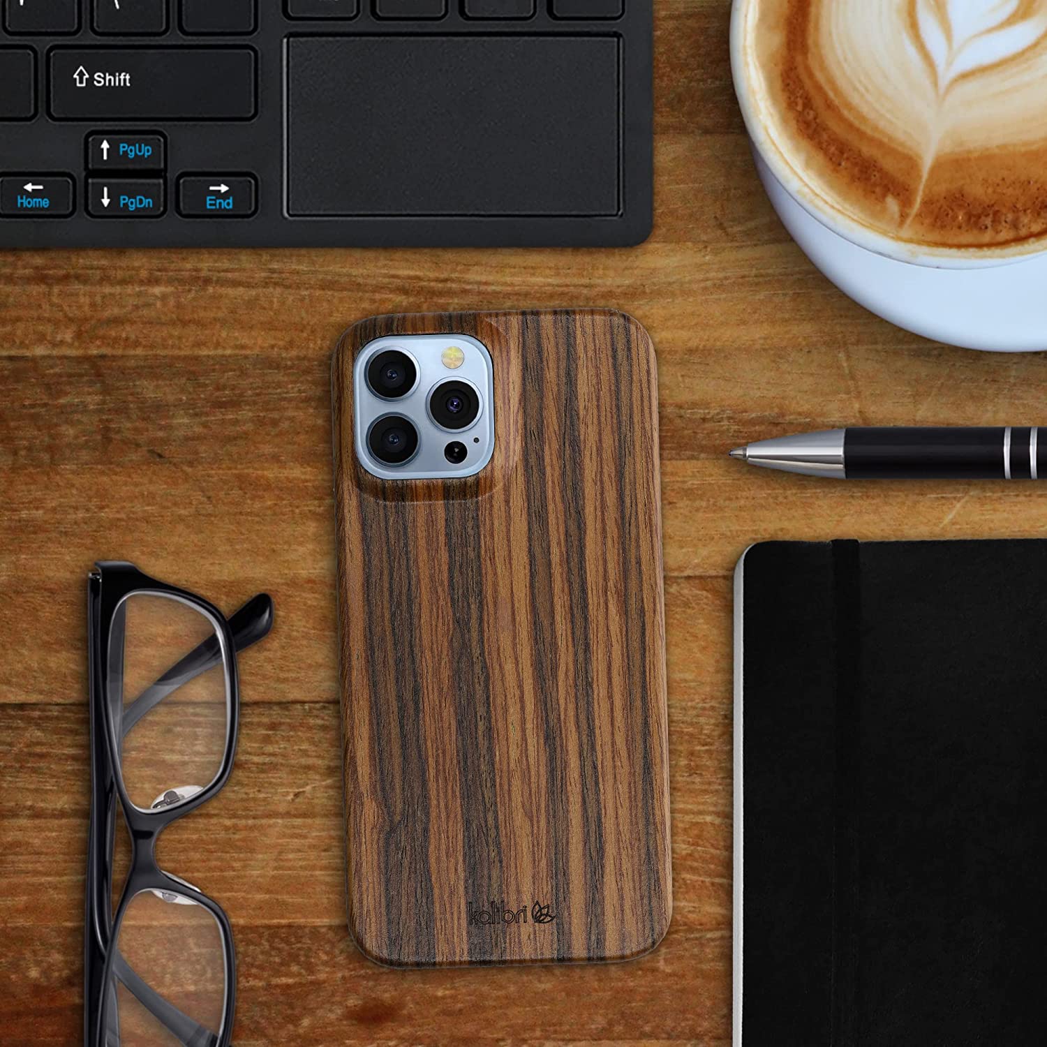 Kalibri iPhone 13 Pro Max Σκληρή Θήκη από Φυσικό Ξύλο - Brown - 56408.05