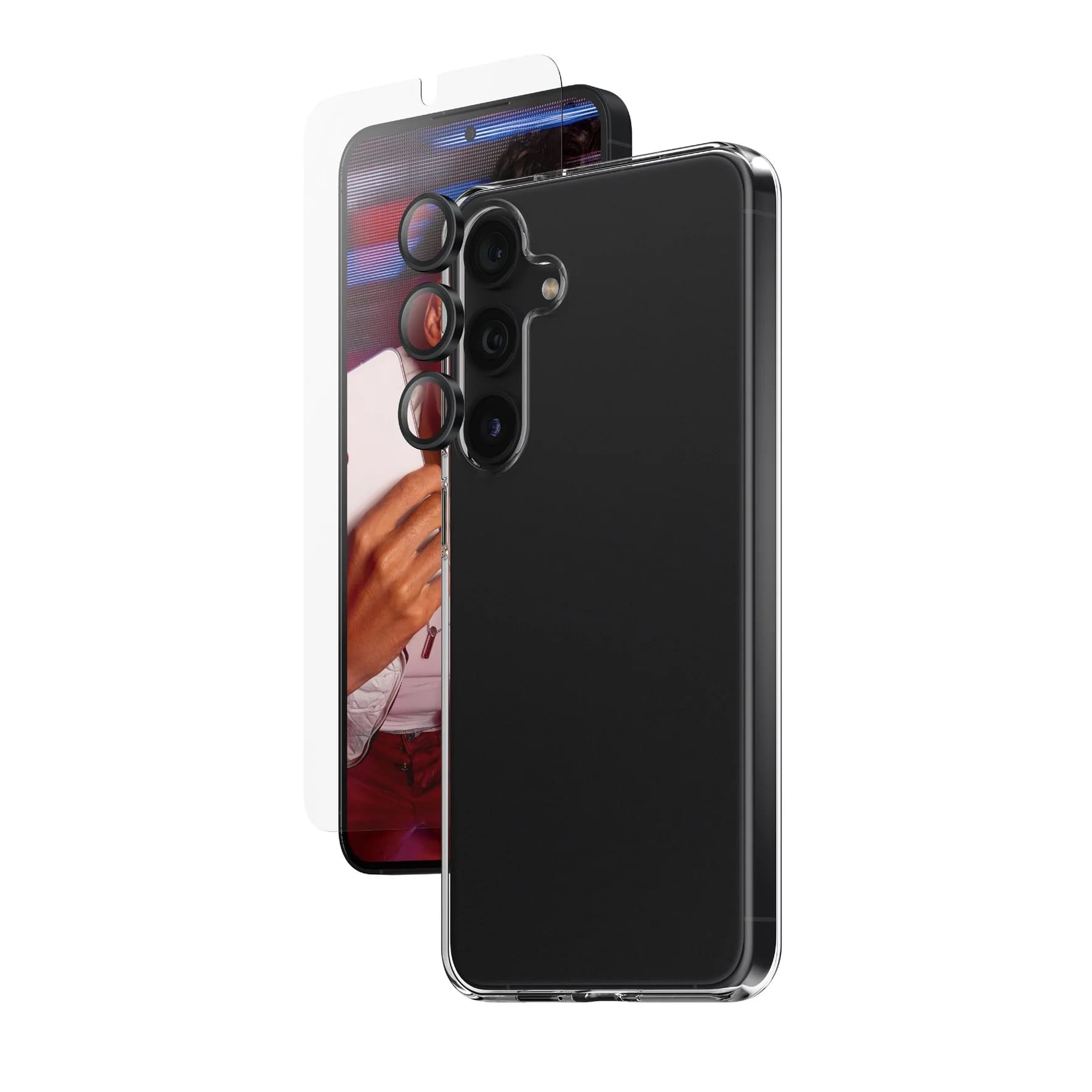 Safe by PanzerGlass Samsung Galaxy S24+ - 3 - in - 1 Bundle Set - Σετ με 1 Αντιχαρακτικό Γυαλί Οθόνης, 1 Αντιχαρακτικό Γυαλί για την Κάμερα και 1 Θήκη Σιλικόνης - Clear