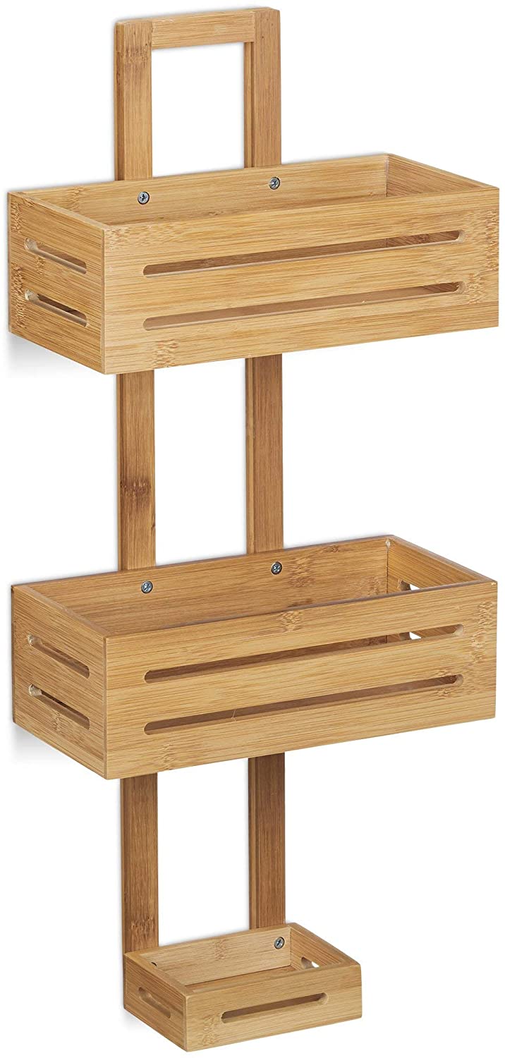 Relaxdays Ράφι Ντουζιέρας από Μπαμπού - Natural - 4052025203115