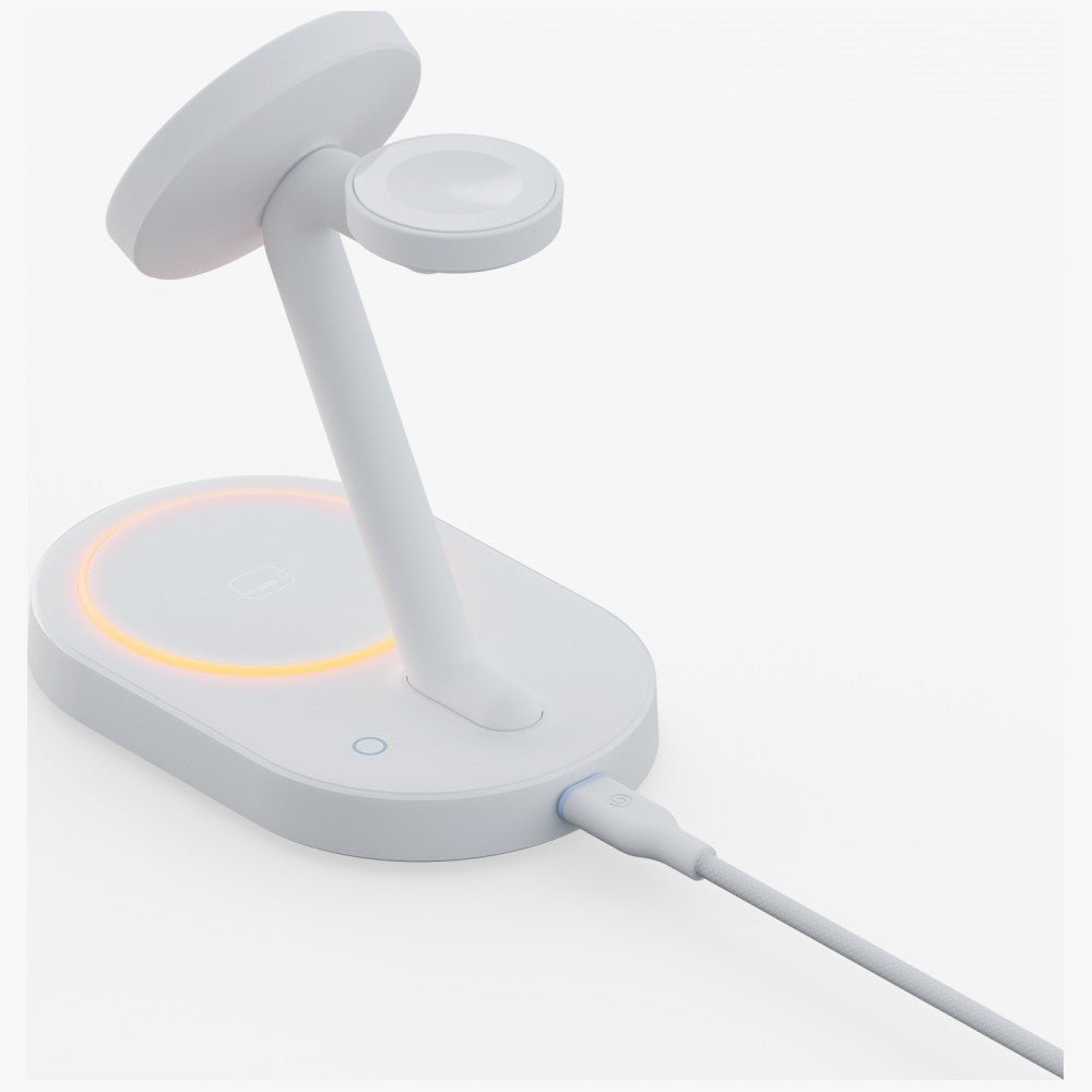 Energea 3in1 Ασύρματος Μαγνητικός Φορτιστής Qi2 MagSafe 15W - GoMag Station 2 - White