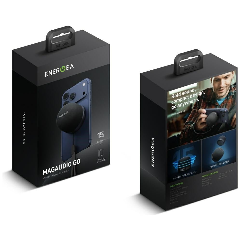 Energea MagAudio Go - Μίνι MagSafe Φορητό Ηχείο Bluetooth 5.4 - Gunmetal