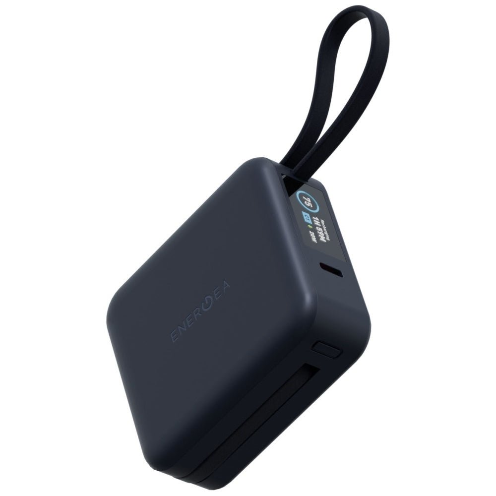 Energea MagPac Mini Plus - Ασύρματο MagSafe PowerBank Κινητού 10000 mAh με 2 Ενσωματωμένα Καλώδια Type - C - Blue