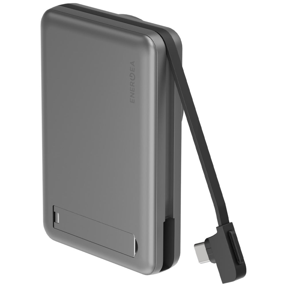 Energea MagPac Pro Plus - Ασύρματο MagSafe PowerBank Κινητού 10000 mAh με Aποσπώμενο Καλώδιo Type - C to Type - C - Grey