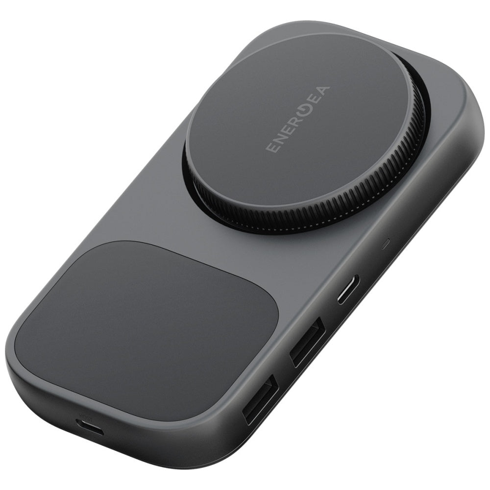 Energea WiDock Plus - 7in1 Ασύρματος Φορτιστής / Σταθμός Φόρτισης με 2 Θύρες USB με 2 Θύρες Type - C / Type - C Host PD και 1 Θύρα HDMI - Graphite