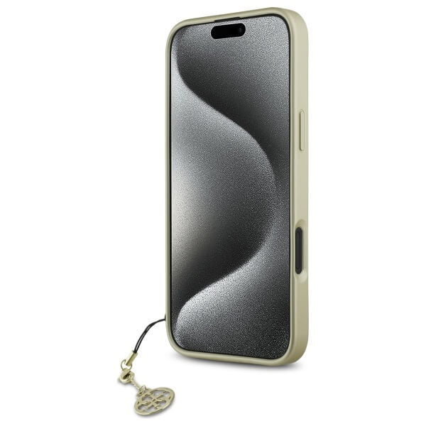Guess iPhone 16 - 4G Charms Collection - Θήκη με Επένδυση Συνθετικού Δέρματος - Brown - GUHCP16SGF4GBR