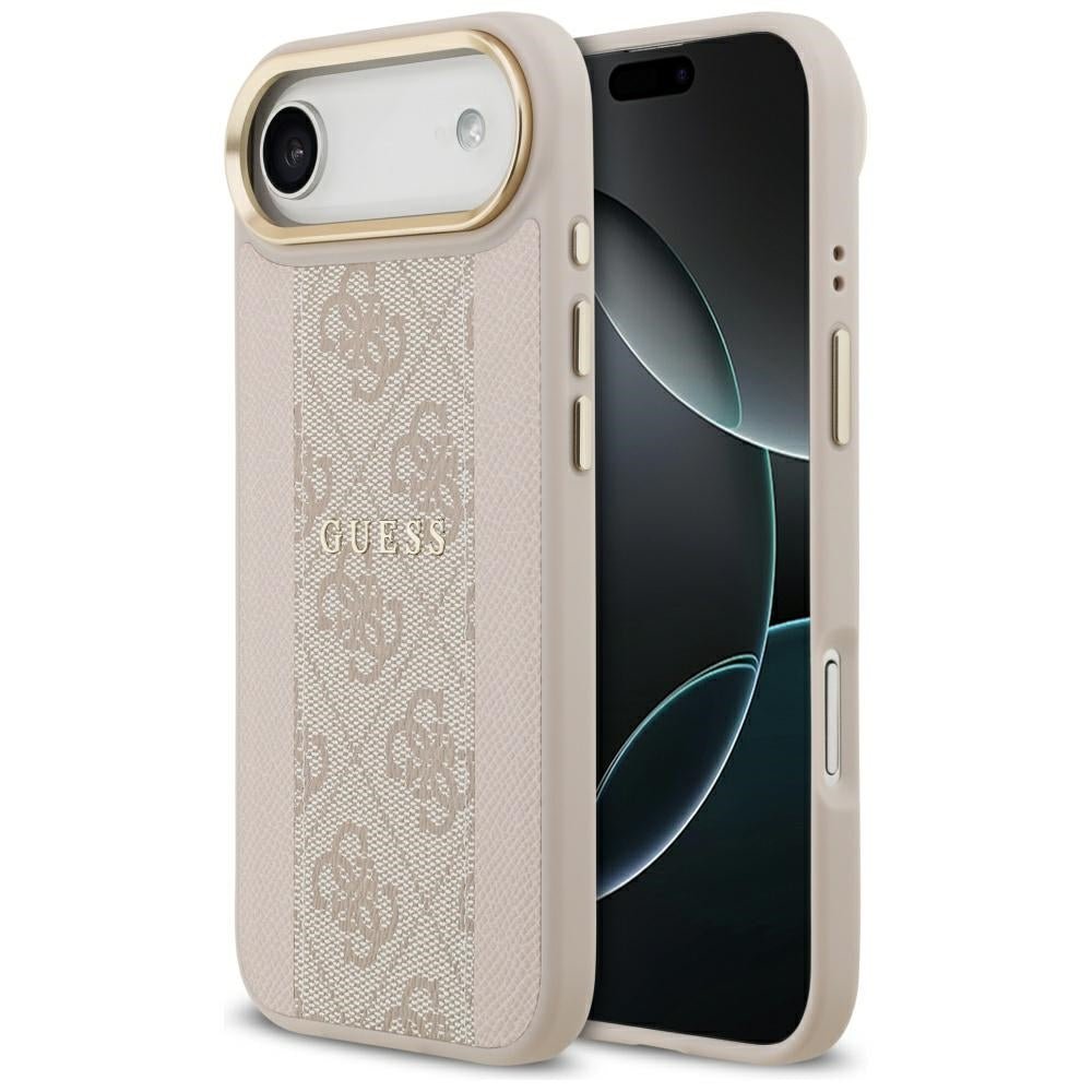 Guess iPhone Air - 4G Stripe MagSafe - Θήκη με Επένδυση Συνθετικού Δέρματος - Pink - GUHMP17MPG4SEMCP