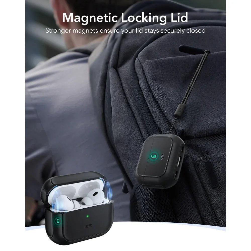 ESR AirPods Pro 3 - Θήκη από Σκληρό Πλαστικό και Σιλικόνη με MagSafe - Orbit Halolock - Black