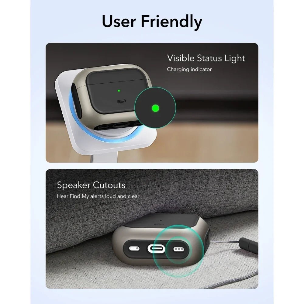 ESR AirPods Pro 3 - Θήκη από Σκληρό Πλαστικό και Σιλικόνη με MagSafe - Orbit Halolock - Titanium