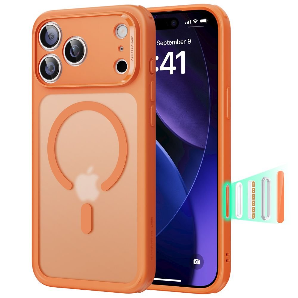 ESR iPhone 17 Pro - Classic Hybrid Halolock - Σκληρή Θήκη με Πλαίσιο Σιλικόνης και MagSafe - Frosted Orange