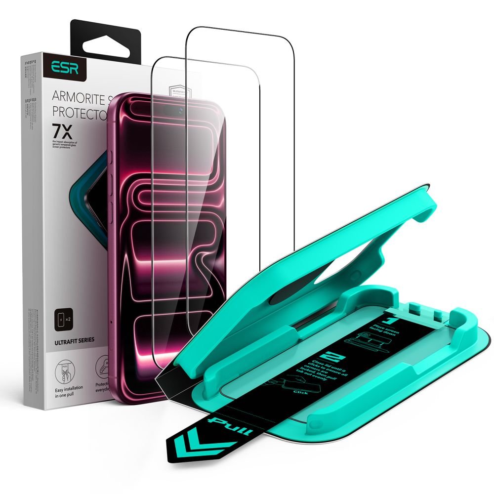 ESR iPhone 17 Pro / iPhone 18 Pro - Αντιχαρακτικό Γυαλί Οθόνης - UltraFit Armorite - 2 Τεμάχια - Black