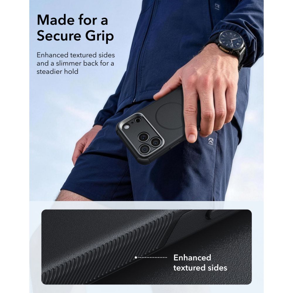 ESR iPhone 17 Pro / iPhone 18 Pro - Σκληρή Θήκη MagSafe με Πλαίσιο Σιλικόνης και Σταντ - Cyber Tough Kickstand - Black