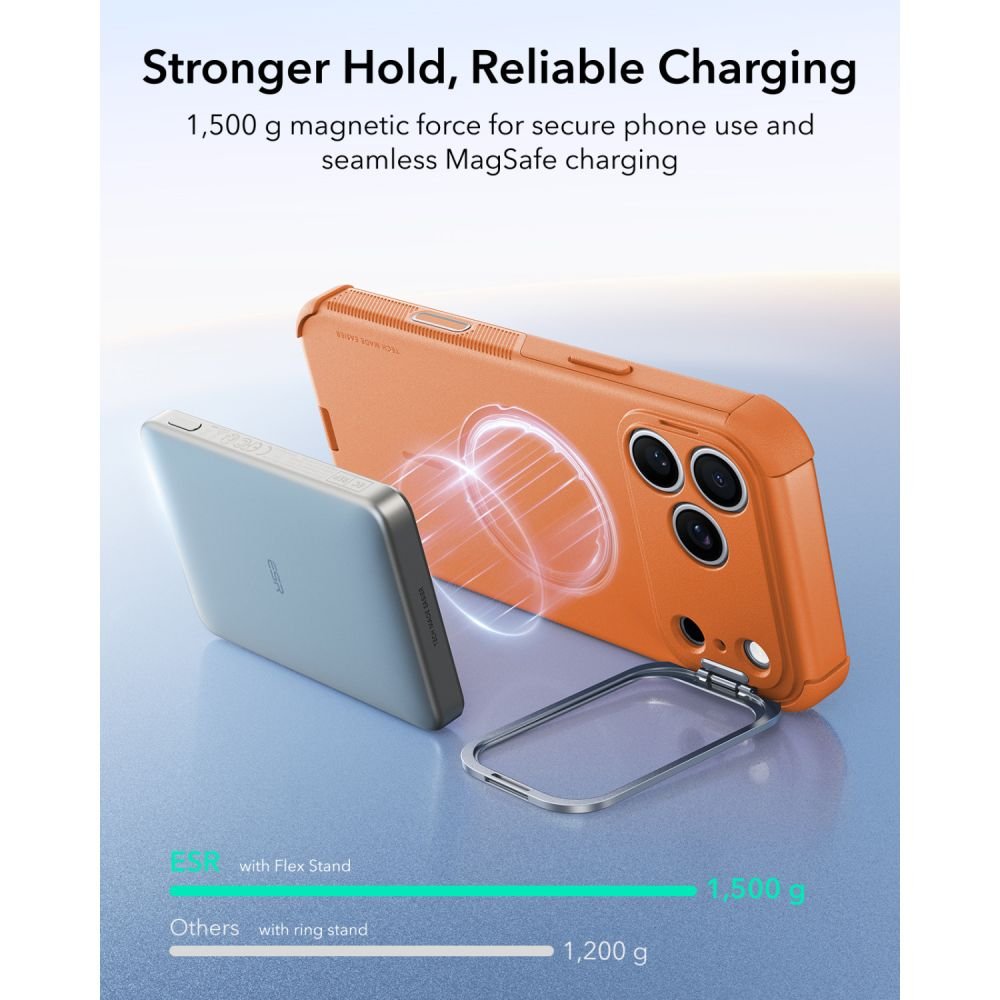 ESR iPhone 17 Pro / iPhone 18 Pro - Σκληρή Θήκη MagSafe με Πλαίσιο Σιλικόνης και Σταντ - Cyber Tough Kickstand - Orange