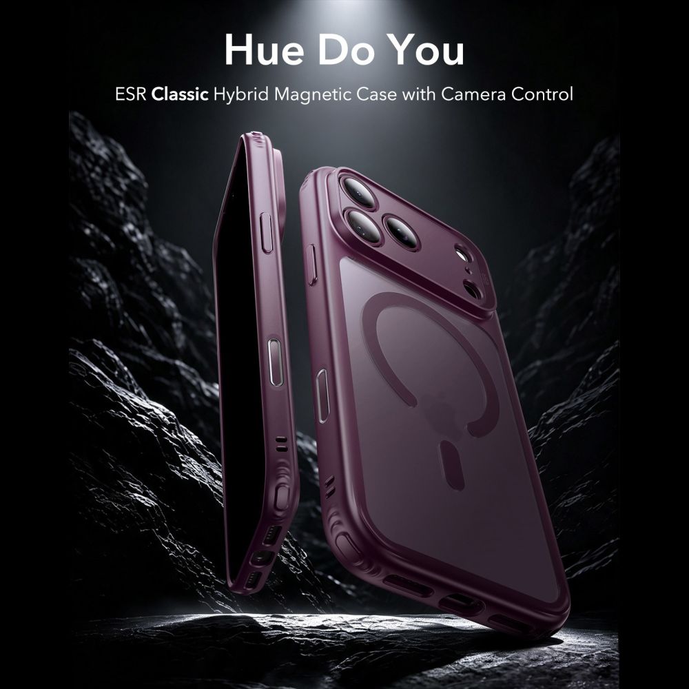 ESR iPhone 17 Pro / iPhone 18 Pro - Σκληρή Θήκη με Πλαίσιο Σιλικόνης - Classic Hybrid MagSafe - Frosted Deep Burgundy