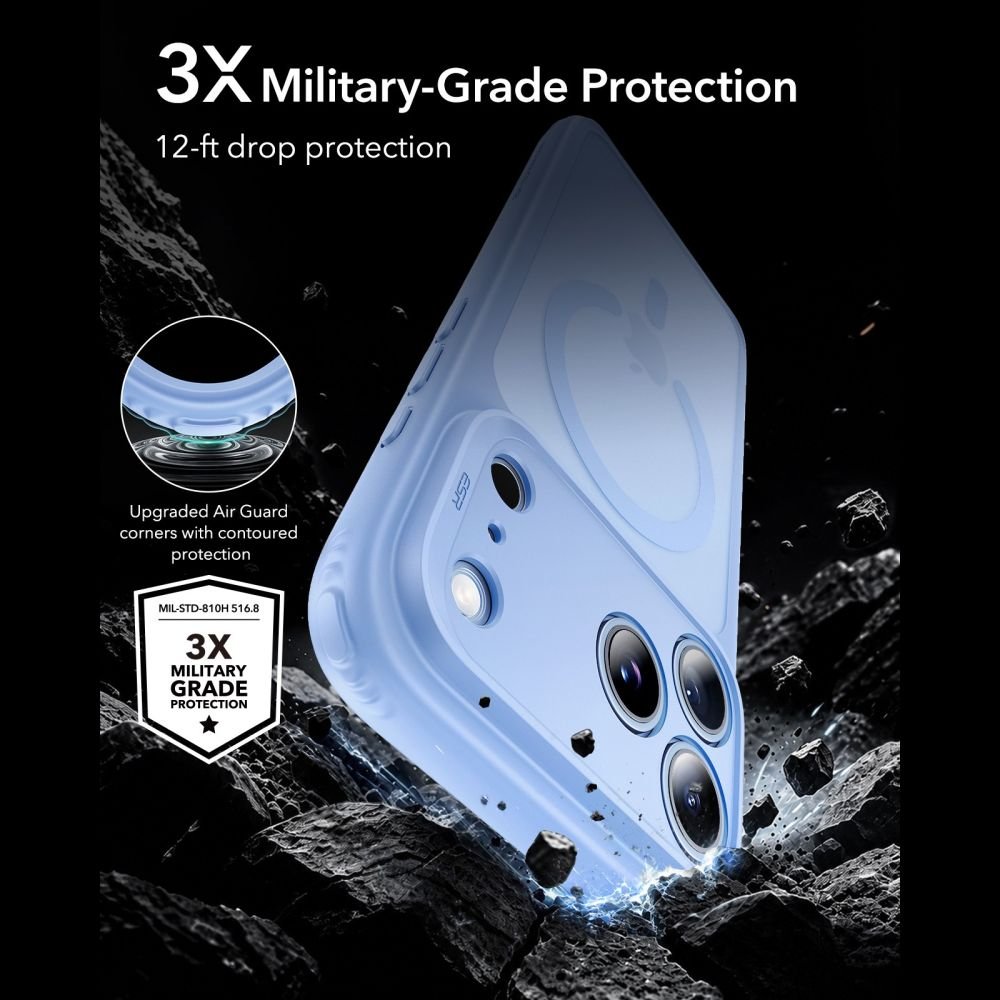 ESR iPhone 17 Pro / iPhone 18 Pro - Σκληρή Θήκη με Πλαίσιο Σιλικόνης - Classic Hybrid MagSafe - Frosted Light Blue