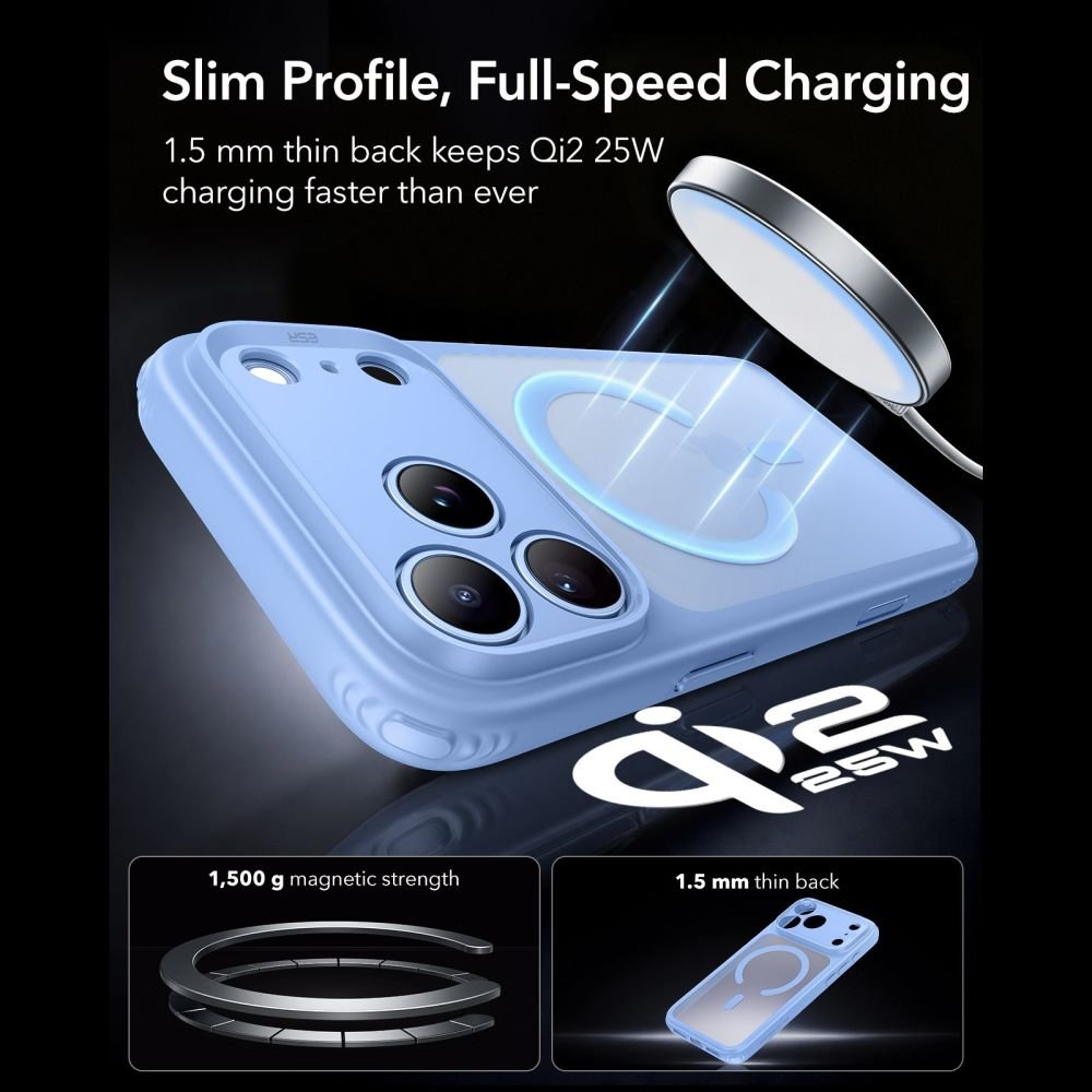 ESR iPhone 17 Pro / iPhone 18 Pro - Σκληρή Θήκη με Πλαίσιο Σιλικόνης - Classic Hybrid MagSafe - Frosted Light Blue