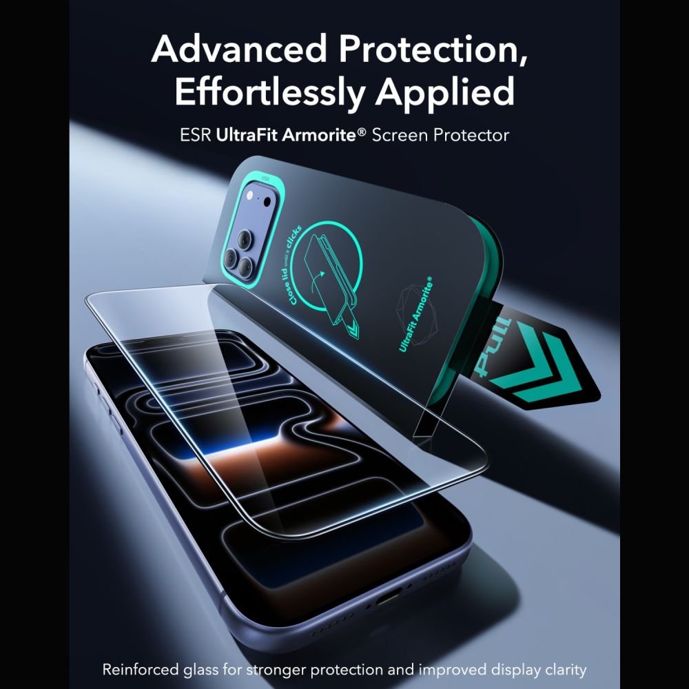 ESR iPhone 17 Pro Max / iPhone 18 Pro Max - Αντιχαρακτικό Γυαλί Οθόνης - UltraFit Armorite - 2 Τεμάχια - Black