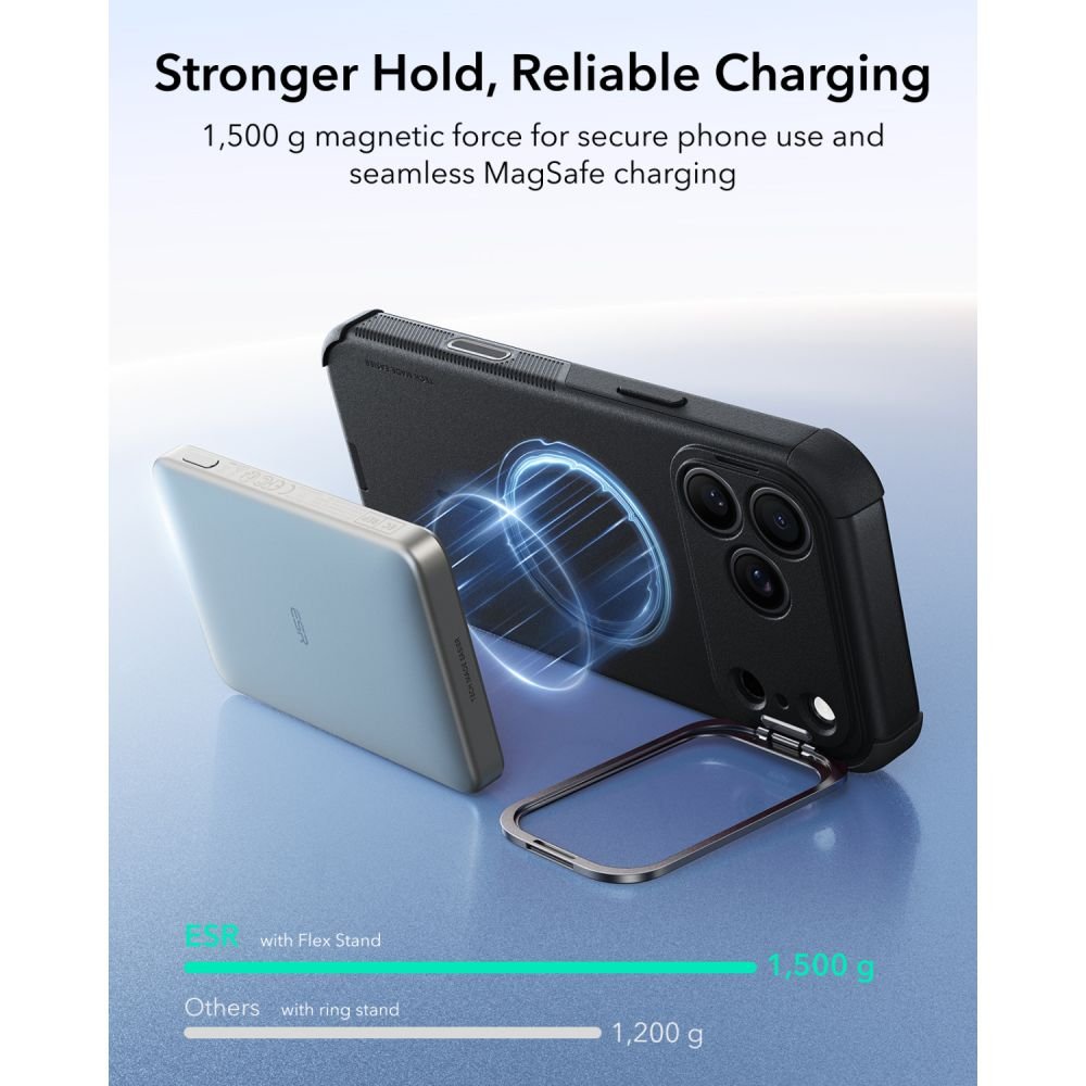 ESR iPhone 17 Pro Max / iPhone 18 Pro Max - Σκληρή Θήκη MagSafe με Πλαίσιο Σιλικόνης και Σταντ - Cyber Tough Kickstand - Black