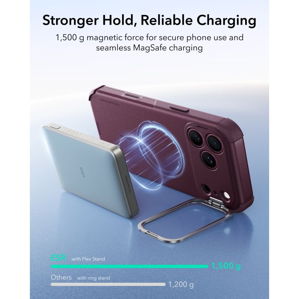 ESR iPhone 17 Pro Max / iPhone 18 Pro Max - Σκληρή Θήκη MagSafe με Πλαίσιο Σιλικόνης και Σταντ - Cyber Tough Kickstand - Deep Burgundy