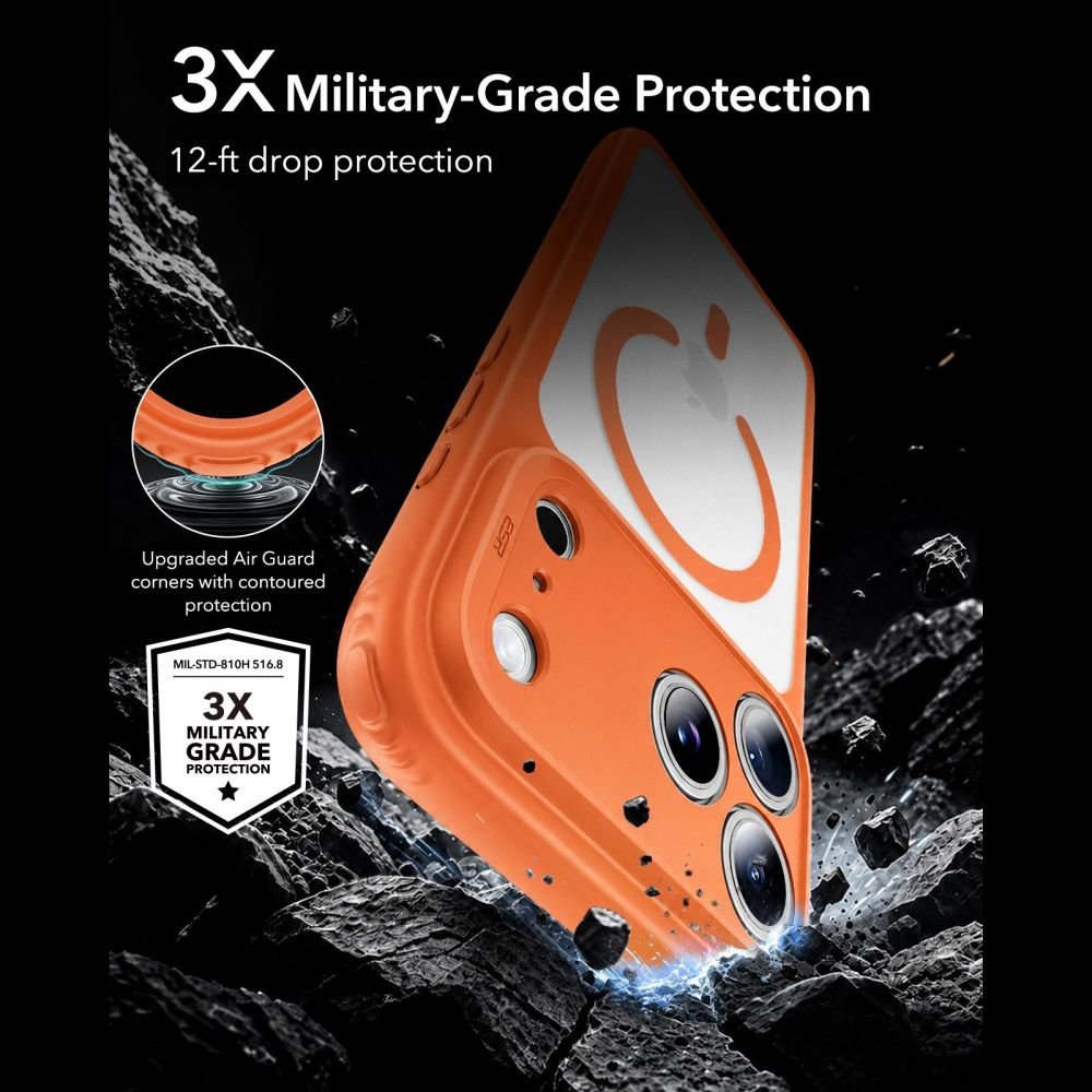 ESR iPhone 17 Pro Max / iPhone 18 Pro Max - Σκληρή Θήκη με Πλαίσιο Σιλικόνης - Classic Hybrid MagSafe - Frosted Orange