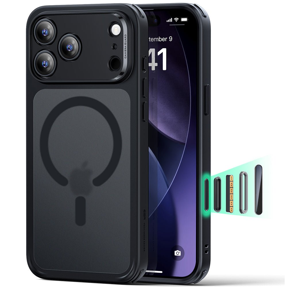 ESR iPhone 17 Pro Max - Σκληρή Θήκη με Πλαίσιο Σιλικόνης και MagSafe - Classic Hybrid Halolock - Frosted Black
