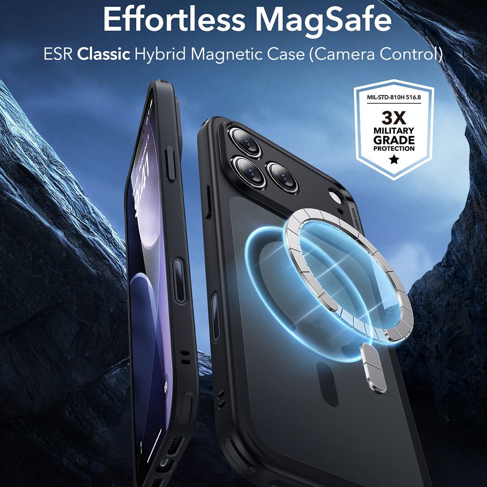 ESR iPhone 17 Pro Max - Σκληρή Θήκη με Πλαίσιο Σιλικόνης και MagSafe - Classic Hybrid Halolock - Frosted Black
