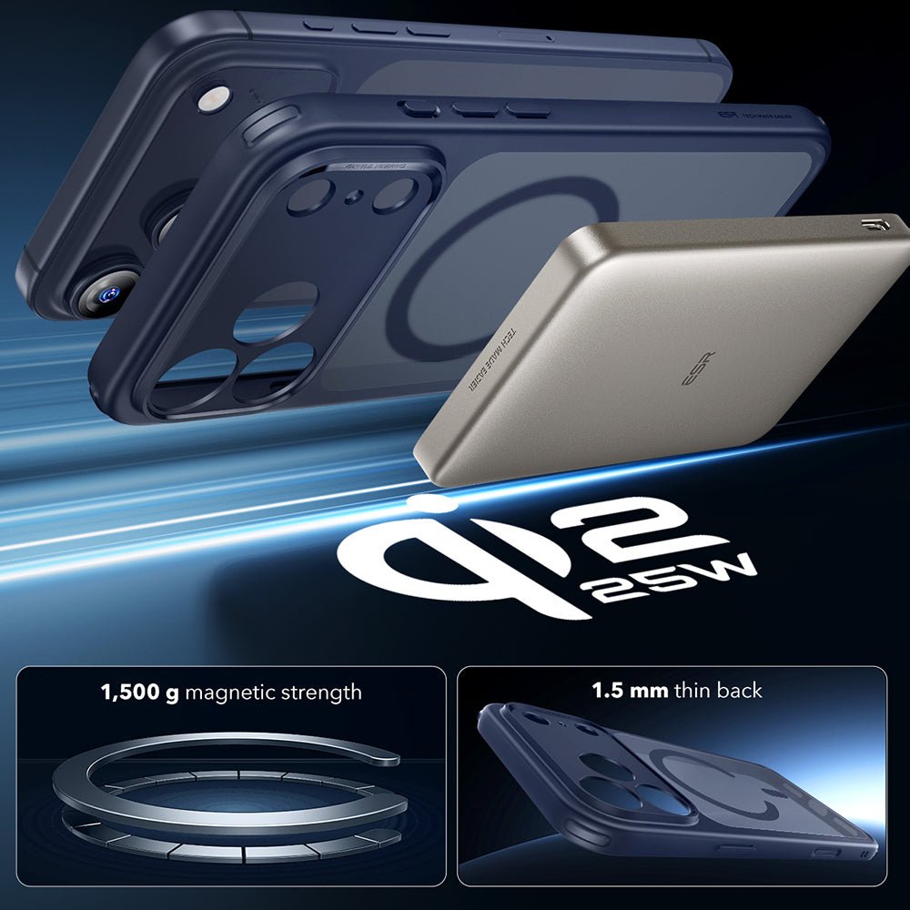 ESR iPhone 17 Pro Max - Σκληρή Θήκη με Πλαίσιο Σιλικόνης και MagSafe - Classic Hybrid Halolock - Frosted Blue