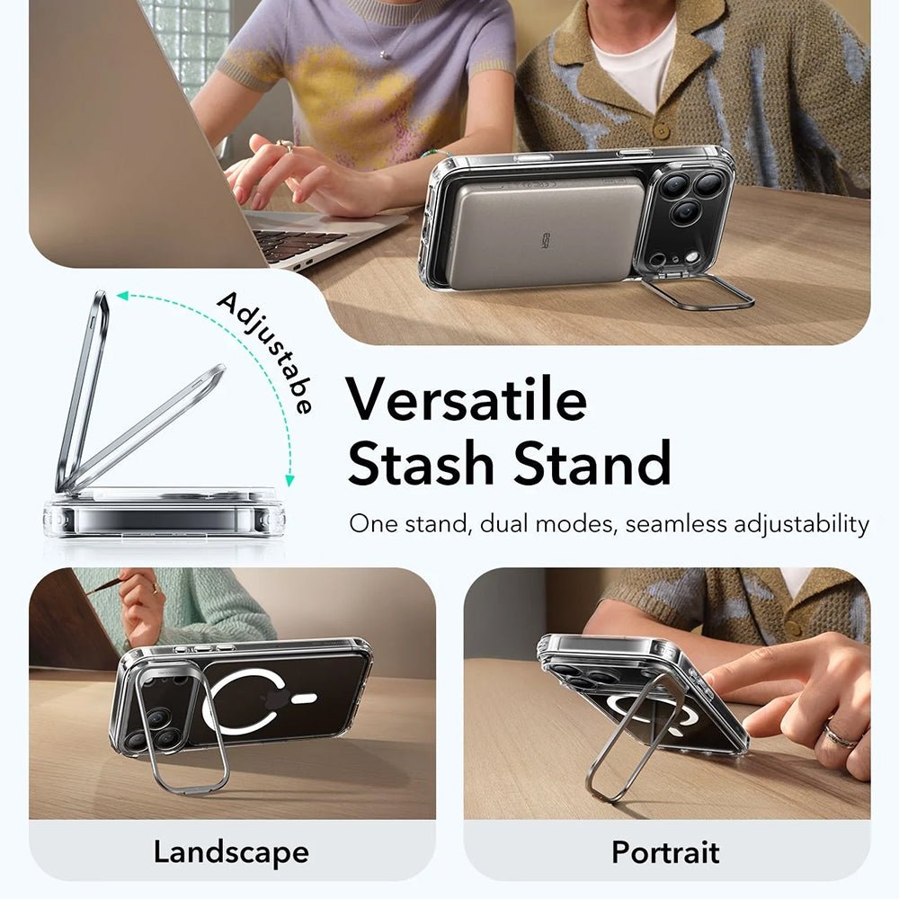 ESR iPhone 17 Pro Max - Σκληρή Θήκη με Πλαίσιο Σιλικόνης και Stand - Classic Hybrid HaloLock Kickstand - Clear