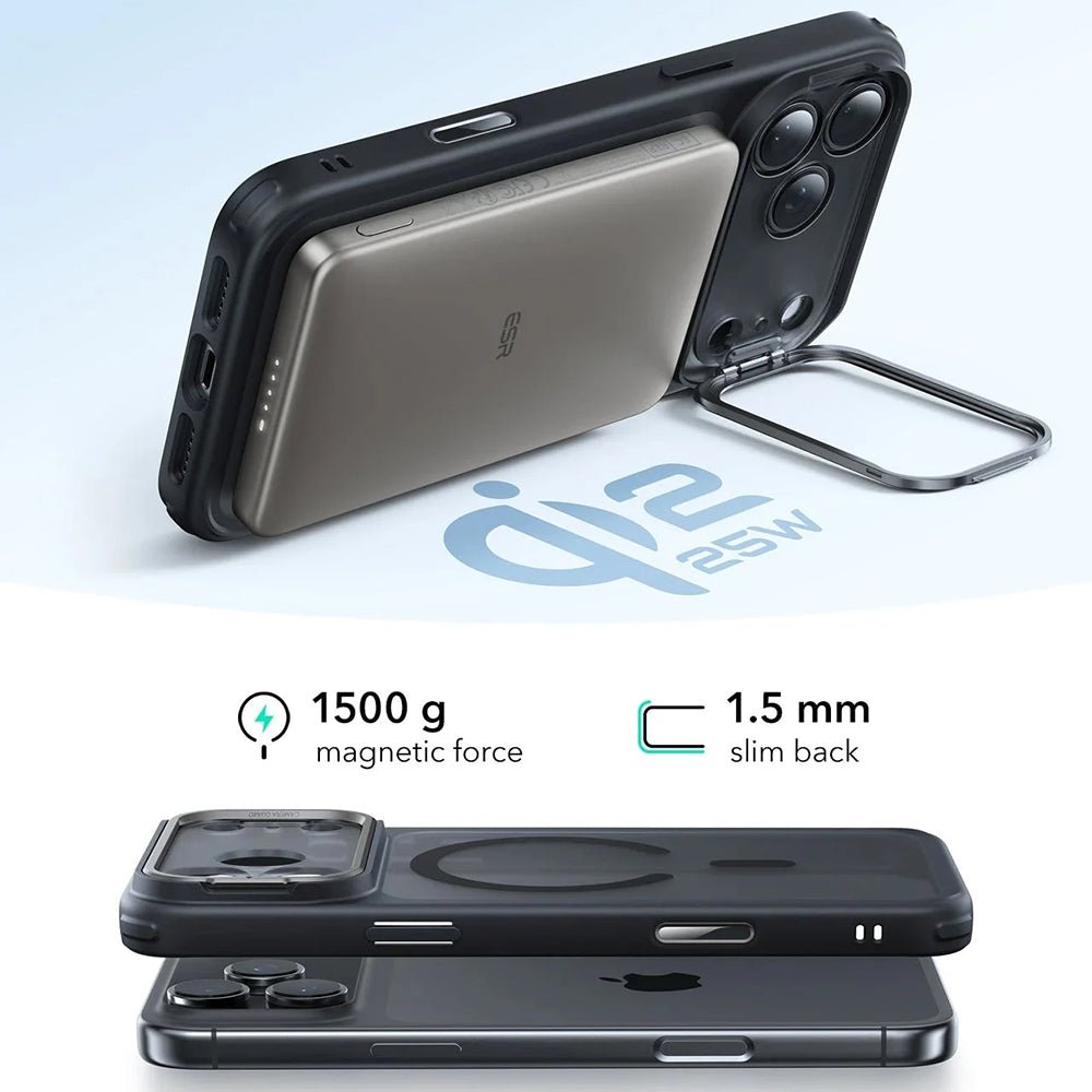 ESR iPhone 17 Pro Max - Σκληρή Θήκη με Πλαίσιο Σιλικόνης και Stand - Classic Hybrid HaloLock Kickstand - Frosted Black