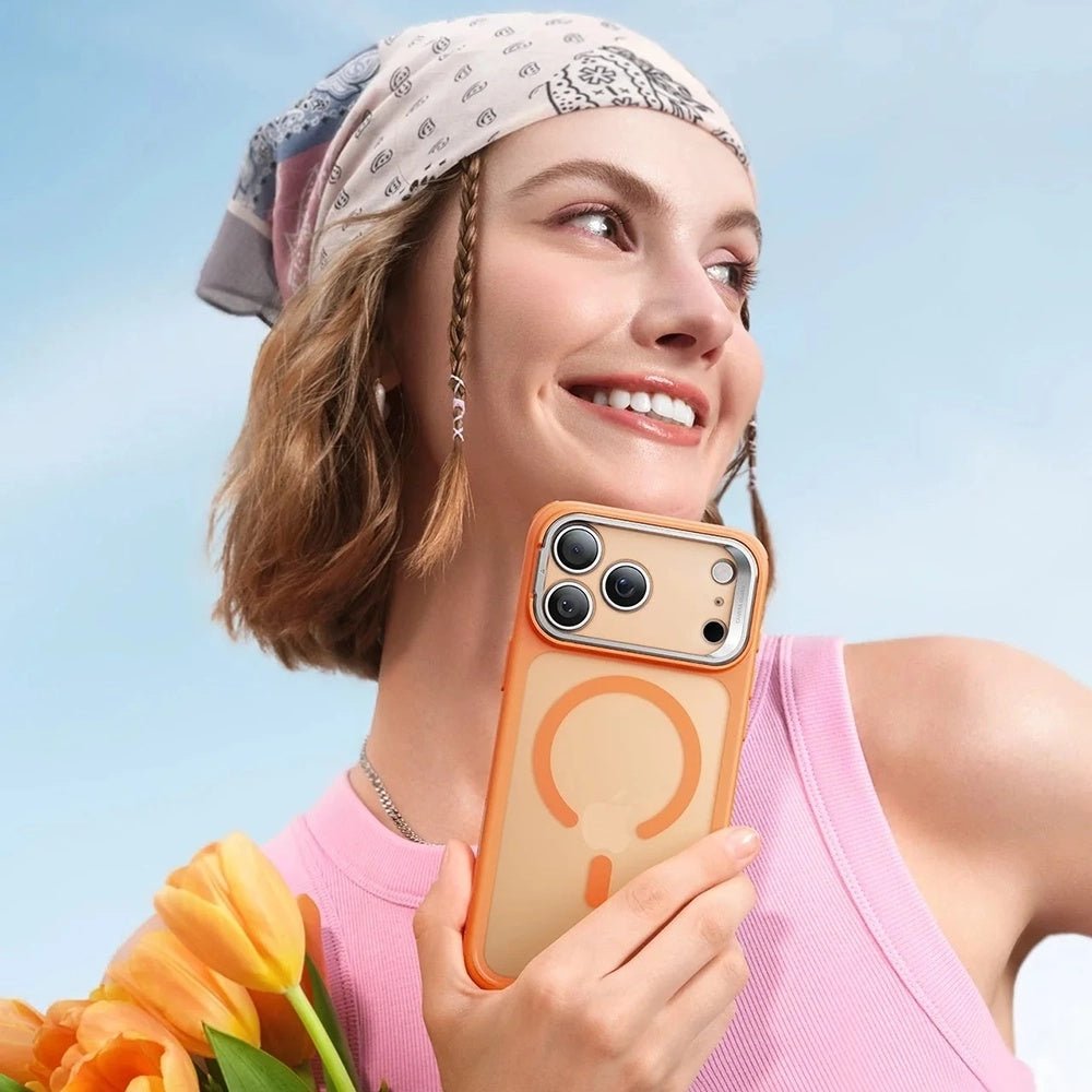 ESR iPhone 17 Pro Max - Σκληρή Θήκη με Πλαίσιο Σιλικόνης και Stand - Classic Hybrid HaloLock Kickstand - Frosted Orange