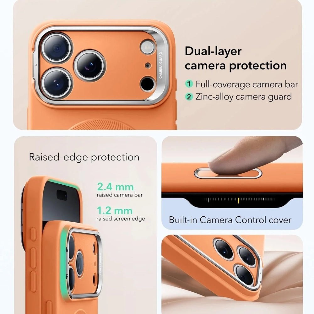 ESR iPhone 17 Pro - Σκληρή Θήκη με Πλαίσιο Σιλικόνης και Stand - Cloud Soft HaloLock Kickstand - Orange
