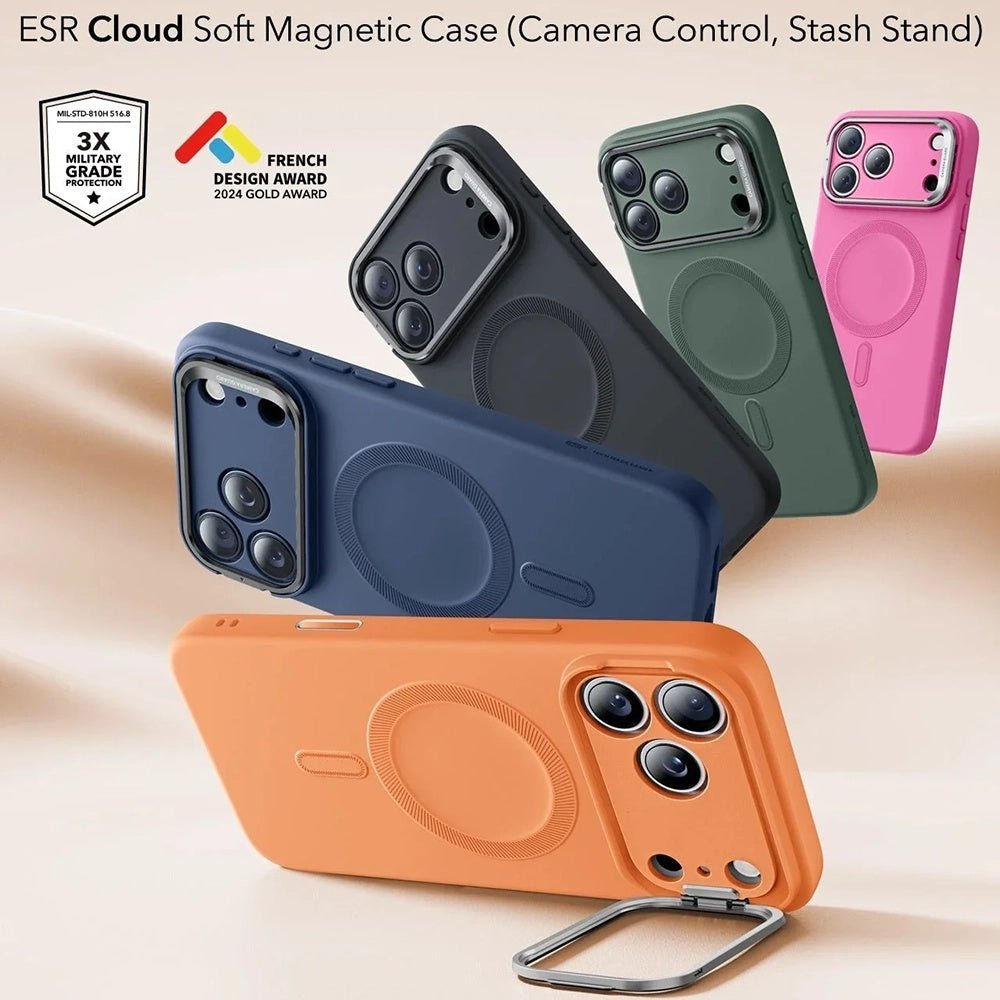 ESR iPhone 17 Pro - Σκληρή Θήκη με Πλαίσιο Σιλικόνης και Stand - Cloud Soft HaloLock Kickstand - Orange