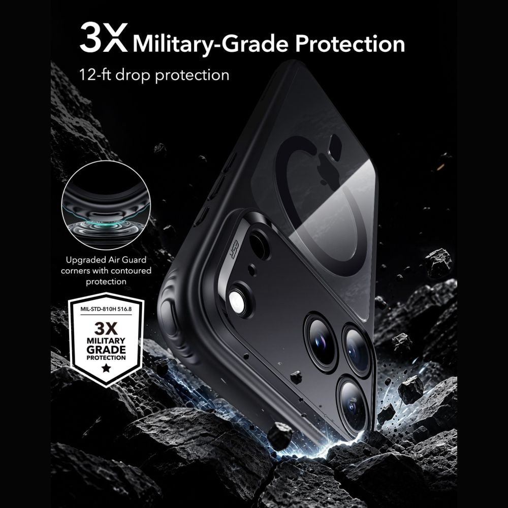 ESR iPhone 18 Pro / iPhone 17 Pro - Σετ με Θήκη Classic Hybrid MagSafe και Αντιχαρακτικό Γυαλί Οθόνης - Clear / Black