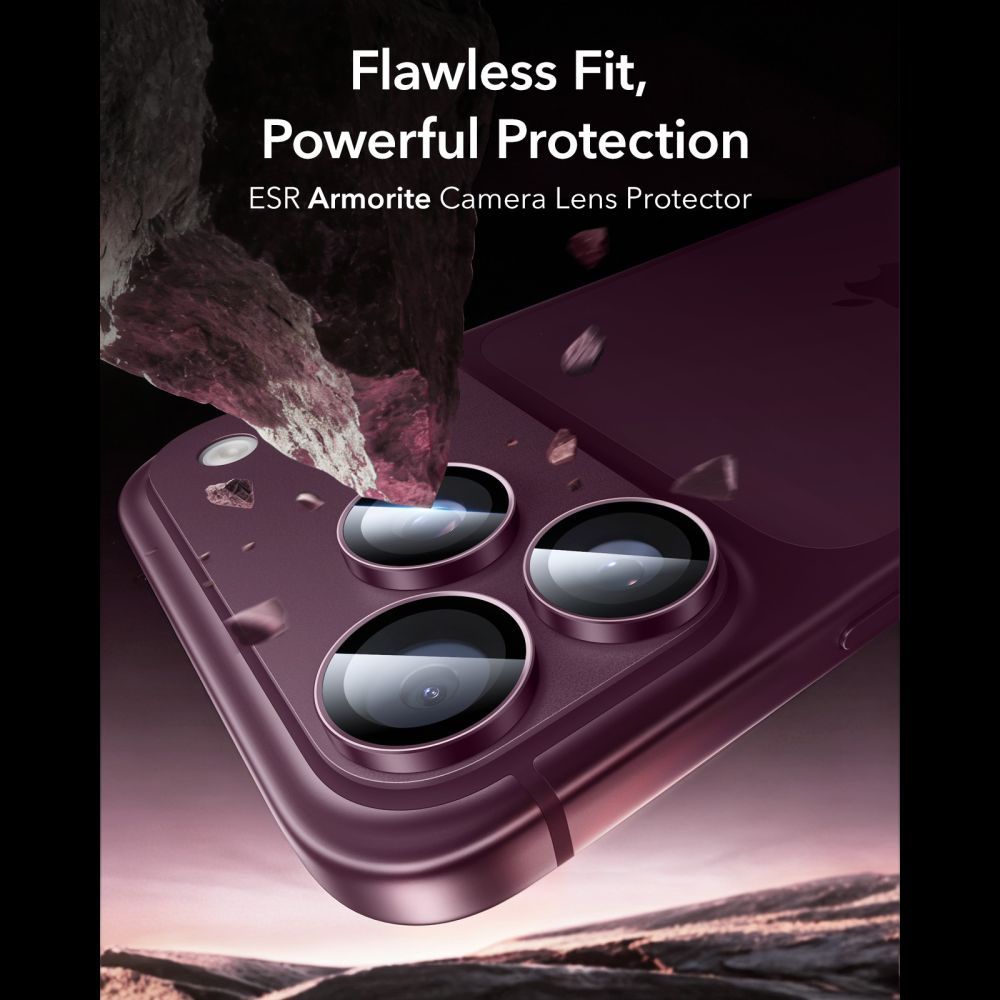ESR iPhone 18 Pro / iPhone 18 Pro Max Αντιχαρακτικό Γυαλί για την Κάμερα - Armorite - Deep Burgundy