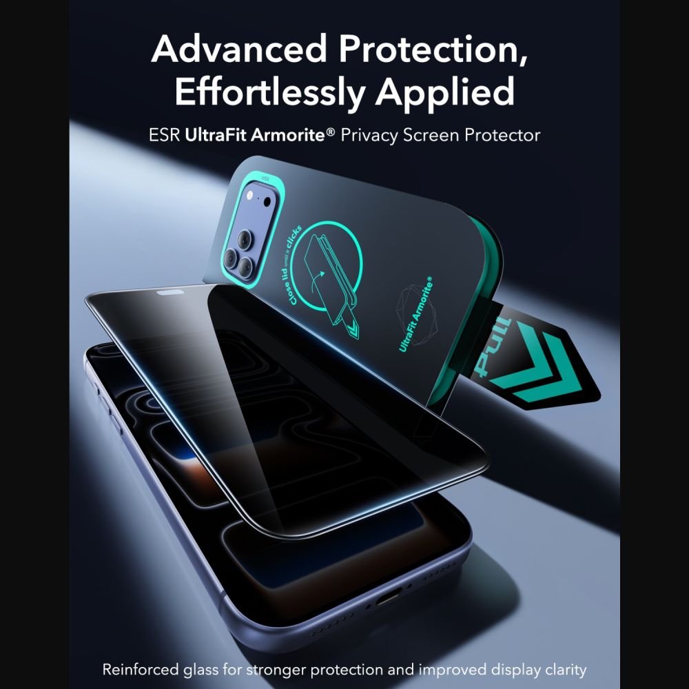 ESR iPhone 18 Pro Max - Privacy Αντιχαρακτικό Γυαλί Οθόνης - UltraFit Armorite - 2 Τεμάχια - Privacy