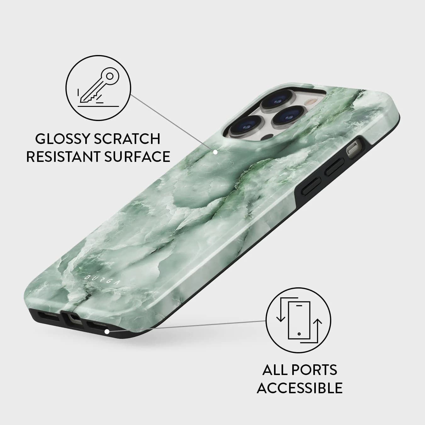 Burga iPhone 15 Pro Fashion Tough MagSafe Σκληρή Θήκη με MagSafe - Pistachio Cheesecake