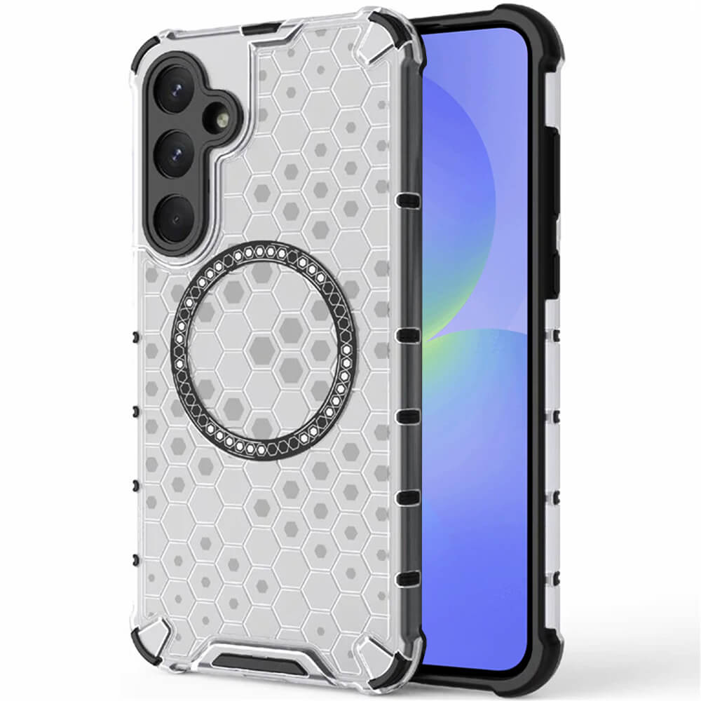 Techsuit Samsung Galaxy A36 5G Honeycomb Shield MagSafe Σκληρή Θήκη με Πλαίσιο Σιλικόνης - White
