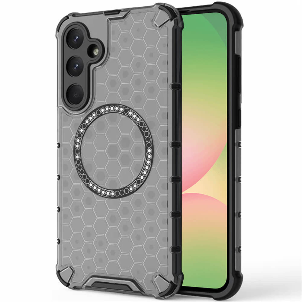 Techsuit Samsung Galaxy A56 5G Honeycomb Shield MagSafe Σκληρή Θήκη με Πλαίσιο Σιλικόνης - Black