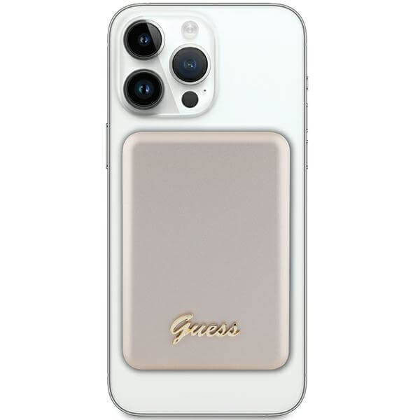 Guess PowerBank 15W - MagSafe Metal Script Logo - 5000 mAh - Gold - GUPBM5ALGSGD