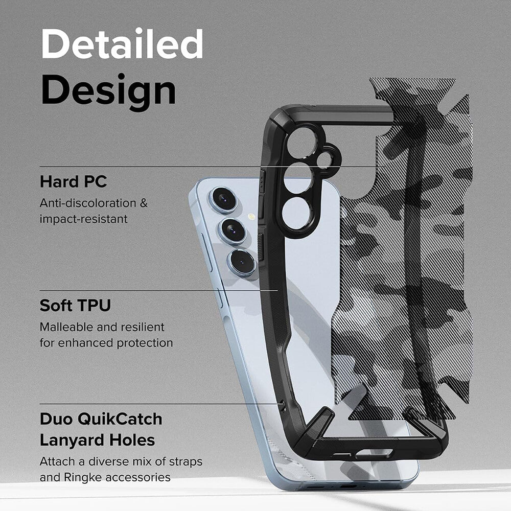 Ringke Samsung Galaxy A55 5G - Fusion X - Σκληρή Θήκη με Πλαίσιο Σιλικόνης - Camo Black