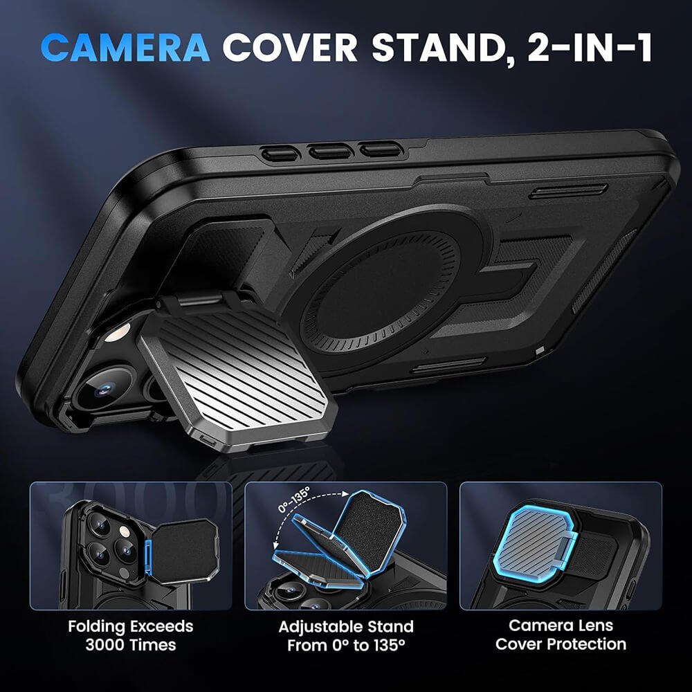 Techsuit iPhone 13 / 14 / 16e CamVault MagSafe Σκληρή Θήκη με Πλαίσιο Σιλικόνης - Black