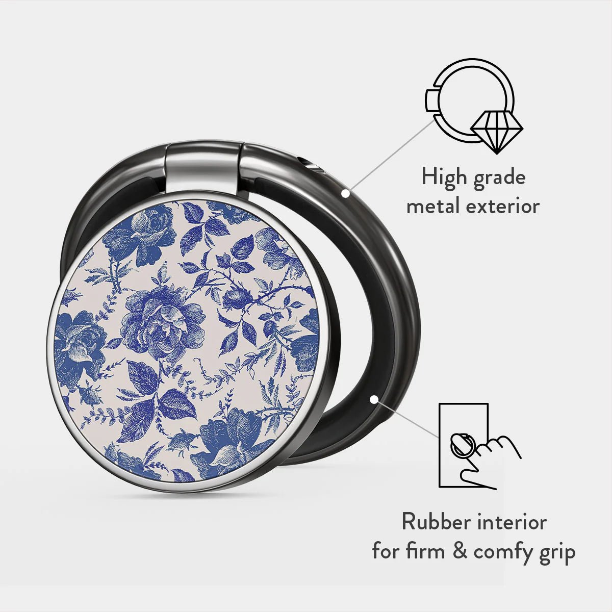 Burga Ring Holder - Δαχτυλίδι Συγκράτησης Κινητού - Βάση Στήριξης - Gunmetal - Garden Stories