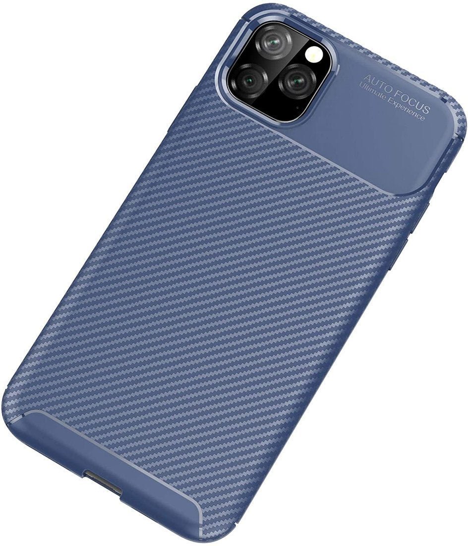 OEM iPhone 12 Pro Max Θήκη Σιλικόνης TPU Beatles Carbon Fiber - Blue