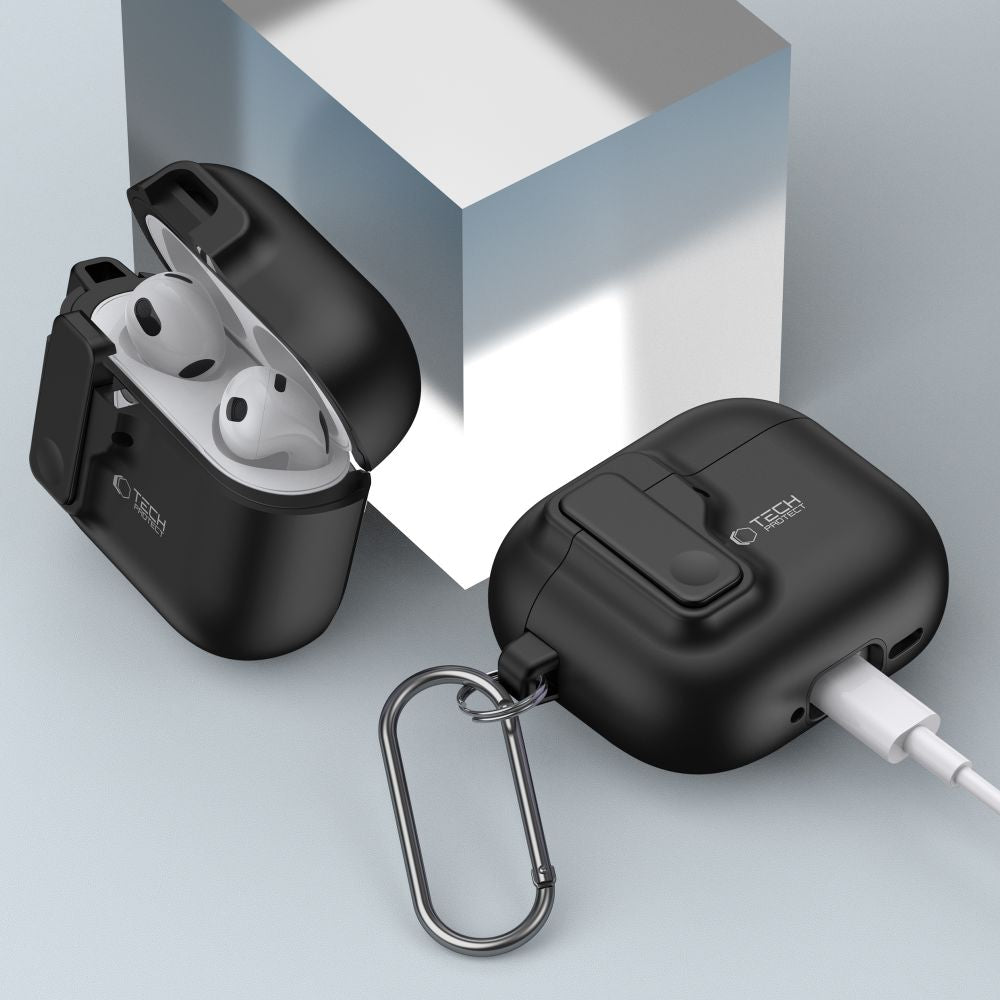 Tech - Protect AirPods 4 Θήκη από Σκληρό Πλαστικό - Slim Hook - Black