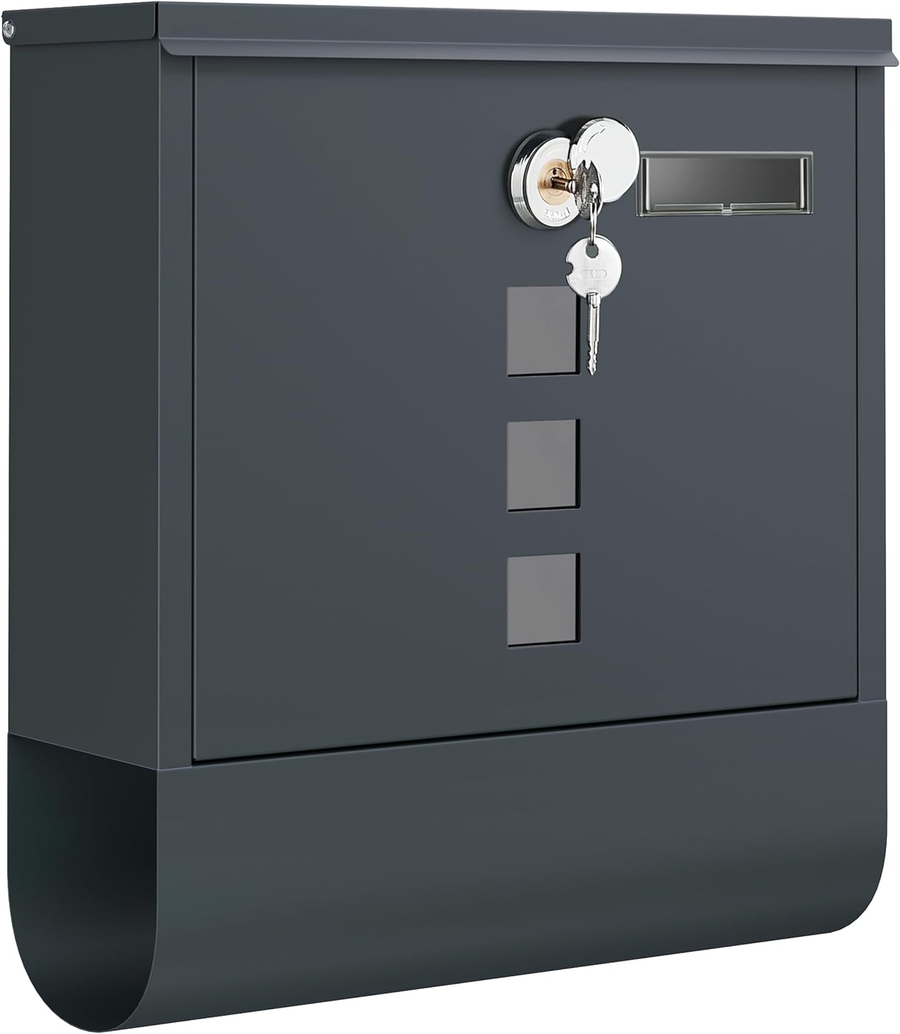 Songmics Επιτοίχιο Μεταλλικό Γραμματοκιβώτιο με Κλειδαριά - Anthracite Grey - GMB20AG