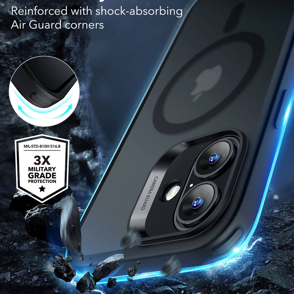 ESR iPhone 16 Classic Hybrid Halolock Σκληρή Θήκη με Πλαίσιο Σιλικόνης και MagSafe - Frosted Black