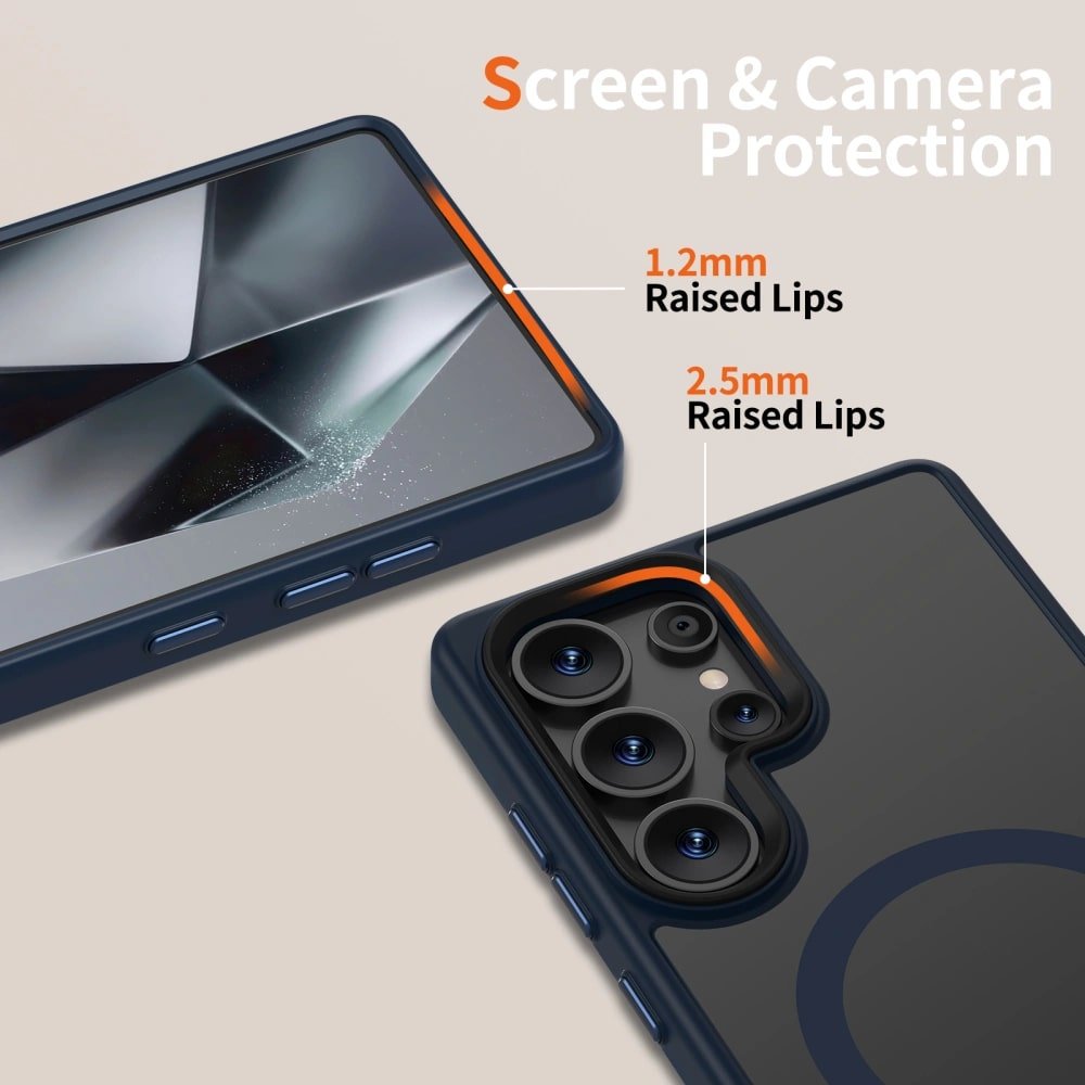 Tech - Protect Samsung Galaxy S25 Ultra MagMat Σκληρή Θήκη με Πλαίσιο Σιλικόνης και MagSafe - Matte Navy / Ημιδιάφανη