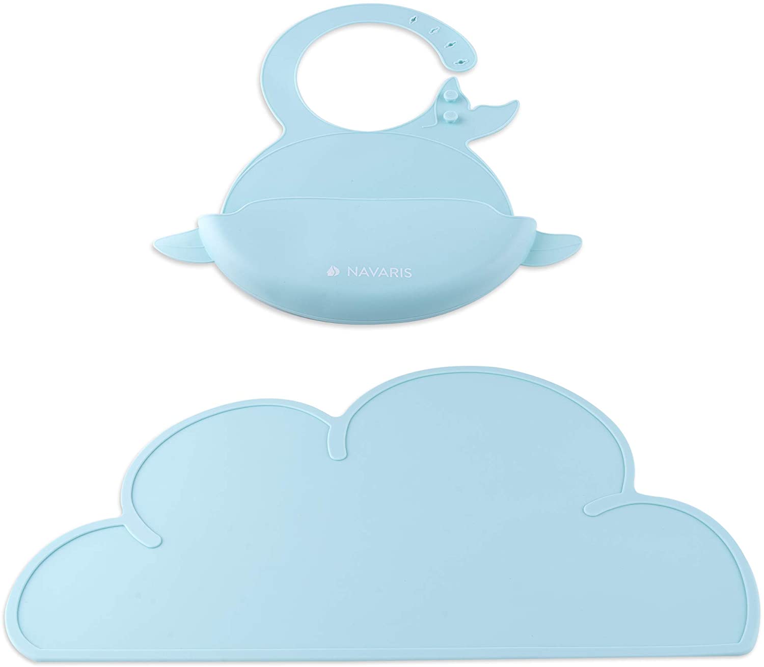 Navaris Σαλιάρα με Πιάτο από Σιλικόνη - Green Mint - 53325.01