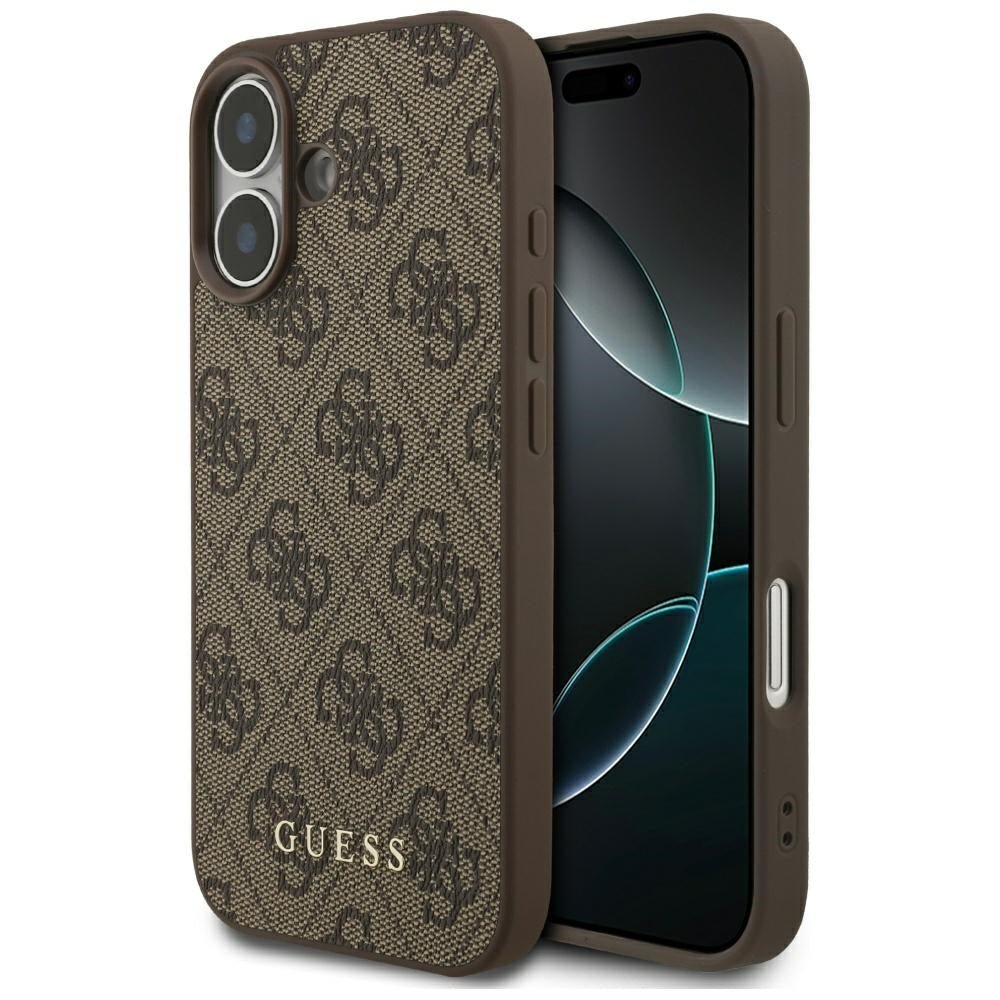 Guess iPhone 17 - 4G Classic - Σκληρή Θήκη με Πλαίσιο Σιλικόνης και Επένδυση Συνθετικού Δέρματος - Brown - GUHCP17SG4GFBR
